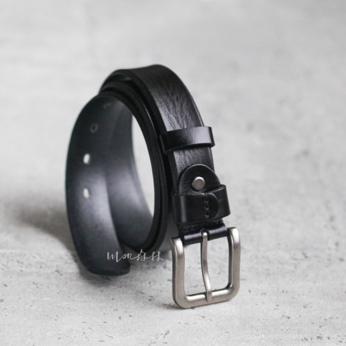 經典黑色職人手工真皮舊感個性皮帶