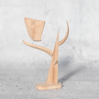  張敦鳴藝術創作/原色木雕/手作公仔/貓頭鷹像/桌前守護禮品 - Dawn creat