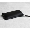 iPhone 真皮簡約經典黑色掛繩式皮套保護套