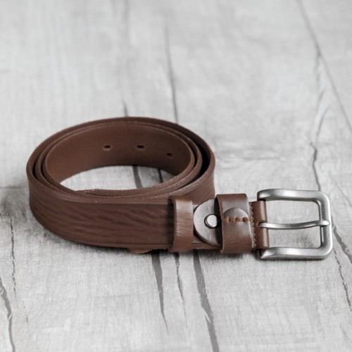 深咖啡色職人手工真皮舊感個性皮帶
