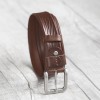 深咖啡色職人手工真皮舊感個性皮帶