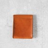黃棕色真皮手工簡約名片夾