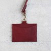 深酒紅色真皮手工證件卡套
