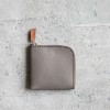 大象灰真牛皮手工零錢包皮夾