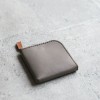大象灰真牛皮手工零錢包皮夾