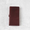 深咖啡色真皮手工簡約長夾票卡夾