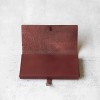 深咖啡色真皮手工簡約長夾票卡夾