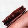 深咖啡色真皮手工簡約長夾票卡夾