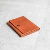 焦糖棕色真皮手工簡約名片夾