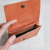 焦糖棕色真皮手工簡約名片夾