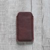 iPhone深咖啡色自然紋牛皮皮套