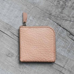植鞣原色牛皮零錢包皮夾