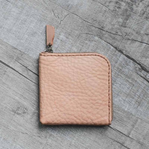 植鞣原色牛皮零錢包皮夾