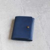 海軍藍色真皮手工簡約名片夾