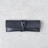 深鐵灰色牛皮真皮筆袋