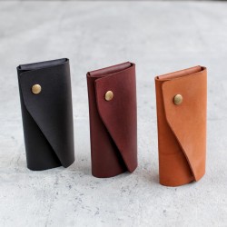 真皮植鞣牛革黃銅鑰匙包