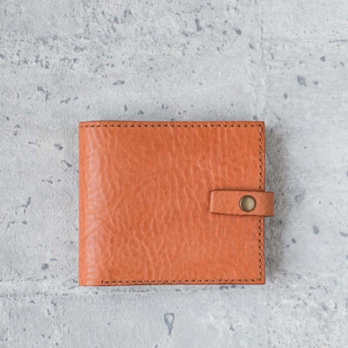 真皮立體紋焦糖色短夾