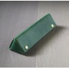 青綠色植鞣牛皮三角立體筆盒眼鏡盒