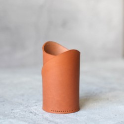 植鞣皮革簡約筆筒