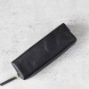 展示品出清 - 碳黑色立體植鞣真皮筆袋