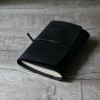 A6 碳黑色植鞣皮革筆記本書套