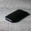 iPhone 碳黑色手工牛皮皮套