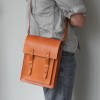 經典手工植鞣牛皮焦糖色肩背側背包