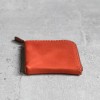 橘紅植鞣真牛皮手工零錢包皮夾