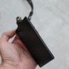 碳黑色真皮手工直式證件卡