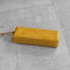 柚黃色立體植鞣真皮革筆袋