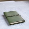 A5 真皮橄欖綠真牛皮革筆記本書套