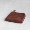 植鞣咖啡色牛皮零錢包皮夾