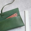 植鞣牛皮草綠色筆袋
