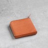 植鞣淡焦糖色皮革真牛皮零錢包皮夾