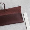 植鞣牛皮深棕色筆袋