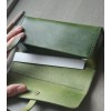 植鞣牛皮深草綠色立體筆盒眼鏡盒