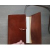 A6 咖啡色植鞣皮革筆記本書套