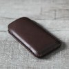 iPhone 巧克力深咖啡色牛皮皮套