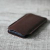 iPhone 巧克力深咖啡色牛皮皮套